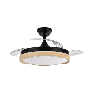 Imagen de Abrila Ventilador DC BLONDI Color Negro/Madera con tres Aspas Desplegables 6 Velocidades Ajustables 3 Temperaturas de Luz Mando a Distancia Incluido