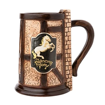 Imagen de Jarra El Señor de los anillos Póney Pisador, 900ml Taza medieval cerveza merchandising oficial