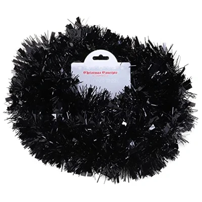 Imagen de Christmas Concepts® Tinsel navideño Grueso/Fino de 2 Metros decoración navideña (Negro)