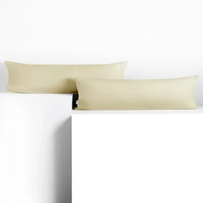 Imagen de DecoKing 2 Fundas de Almohada 20 x 145 cm, algodón, Cremallera, Color Beige y ámbar