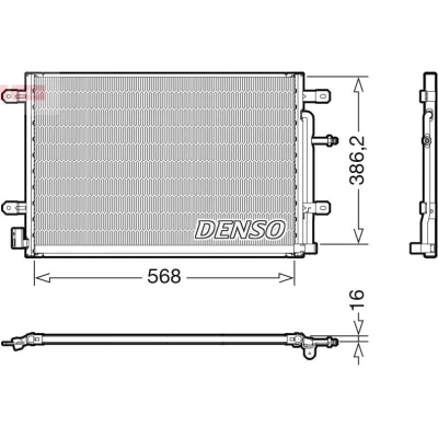 Imagen de DENSO DCN02038 Condensador sin secador 568x386.2x16 R 134 a 568 AUDI: A4 B7 Berlina, B8 Avant
