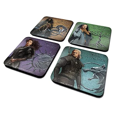 Imagen de Pyramid International The Witcher Juego de 4 posavasos (diseño legendario), producto oficial, 10 x cm