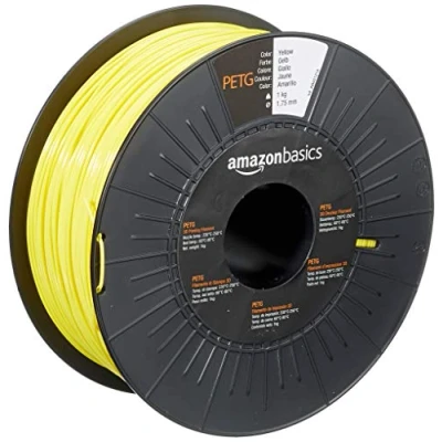 Imagen de Amazon Basics Filamento para impresora 3D, tereftalato de polietileno (PETG), cinta 1 kg, 1.75 mm, amarillo