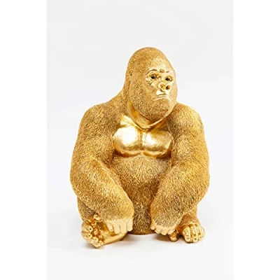 Imagen de KARE Figura Decorativa, Monkey Gorilla Side Medio, Oro, 38.5 x 28 30 cm, Medium