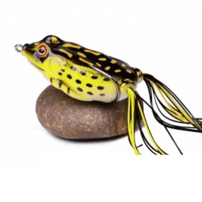 Imagen de MOJNSERGU Cebo de Pesca plástico, 13g, 6cm, Tubo Suave, Rana con anzuelos Pesca, Ojos Artificiales 3D, Topwater