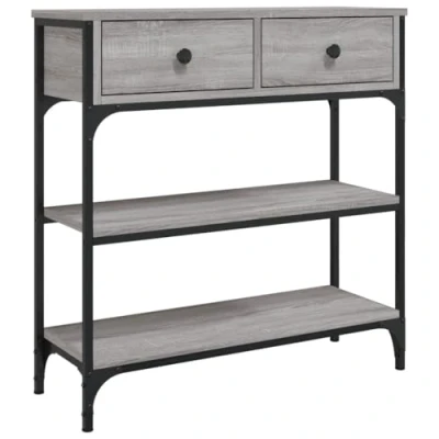 Imagen de vidaXL Mesa Consola Madera de ingeniería Gris Sonoma 72,5x25x75 cm