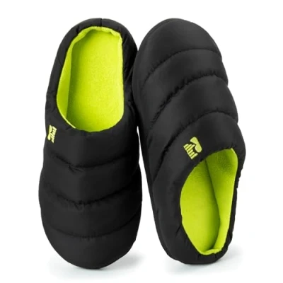 Imagen de RockDove Zapatillas de Plumas con Espuma Memoria para Hombre Campground, 42/43 EU, Negro/Lima