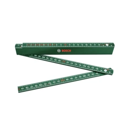 Imagen de Bosch Home and Garden Regla Plegable, de 2 m, Robusta, para una Medición Exacta en el Bricolaje, Nailon Reforzado con Fibra Vidrio, Escala Métrica, 10 Segmentos