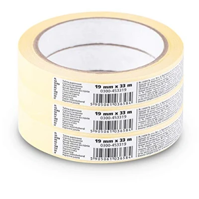 Imagen de Scley Cinta de pintor, carrocero ancho 19mm, eslora 33m, 3 piezas pintura, amarillo, masking tape Serie *545*, A0303 450119