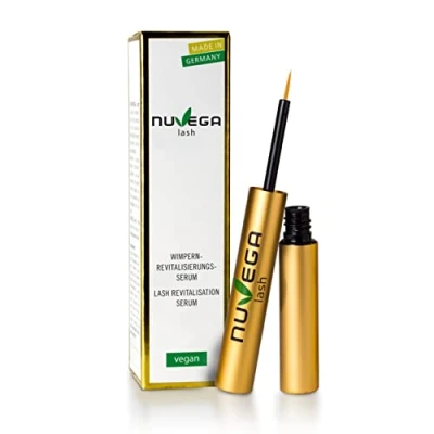 Imagen de Nuvega Lash Serum Pestañas y Cejas para unas largas en sólo 4 6 semanas I Vegano el Crecimiento de Crece Pestañas/Alargamiento Made in Germany 1ml