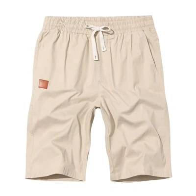 Imagen de Djtnzdm Pantalones Cortos Hombre Deporte Shorts Deportivos Algodon Pantalon Corto Casual Pantalón Cargo con Bolsillos(Caqui XL)