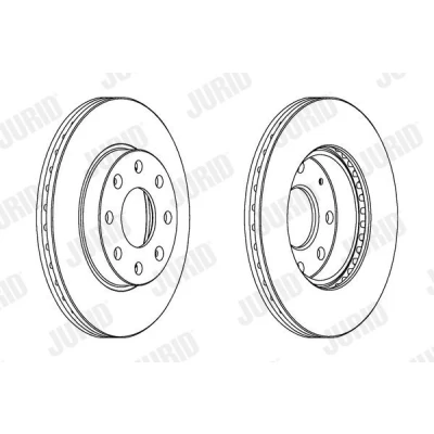 Imagen de JURID 563019JC Disco de freno 236 20 4 100 ventilado revestido con tornillos CHEVROLET: Aveo Berlina, / Kalos Hatchback, Hatchback