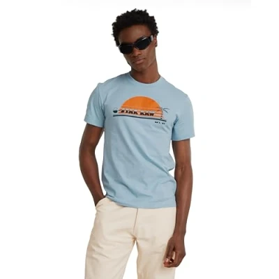 Imagen de G STAR RAW Sunrise Slim R T Camiseta, Azul (Faze Blue D24689 336 6481), L para Hombre