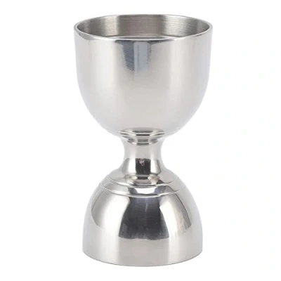 Imagen de Jigger para Coctelería, 60/30ml Bar Cocktail Jigger, Acero Inoxidable de Gran Apertura Doble Alcohol Herramientas Medición Estilo Campana Jigger(30/60ml Plata Clásica)