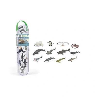 Imagen de Collecta Tubo Mini Animales Marinos 12 Minifiguras +3 (DeQUBE 901A1211 C)