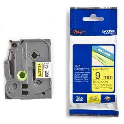 Imagen de Brother TZE 621 Cinta, 9 mm x 8 m, color amarillo y negro