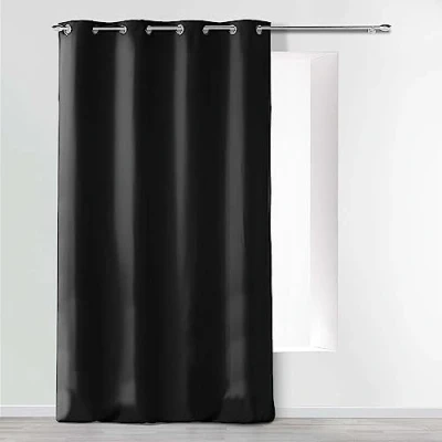 Imagen de Douceur d&#039;Intérieur Absolu Cortina con Ojales (140 x 260 cm, 140 Microfibra, Lisa, poliéster), Negra