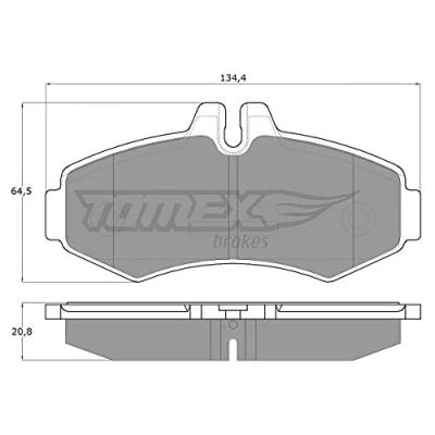 Imagen de TOMEX brakes TX 12 23 Juego de pastillas freno Eje delantero preparado para indicador desgaste MERCEDES BENZ: Vito Furgón, Bus, Clase V