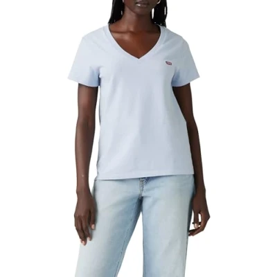 Imagen de Levi&#039;s Perfect V NECK Camiseta estampada, Mujer, Talla: XXS, Skyway