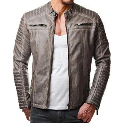 Imagen de RED BRIDGE Chaqueta de Hombres Cuero Sintética, Algodón y Real Moda Cazadora