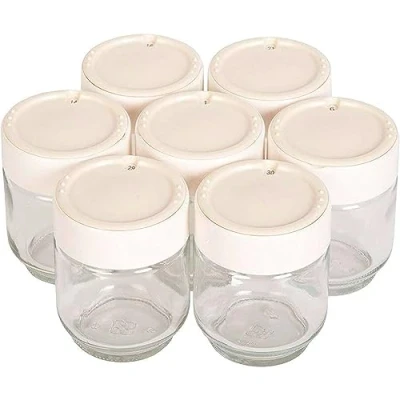 Imagen de Anakel Home Pack Vasos Yogurtera A14A03 Compatible con Moulinex DJC141, YG231E32, YG231531, YG230131 y YG229510 7 Unidades, 160 ml de Capacidad, Fechador Manual