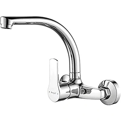 Imagen de Ibergrif M16357 Griferia de Cocina Pared, Grifo para Fregadero Monomando, Cromo