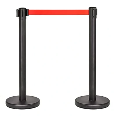Imagen de PINNERS Poste Separador Cinta Extensible 3 metros (2uds), Postes Separadores, No Pasar, Delimitadora, Retráctil, Prohibido el Paso, Barrera m