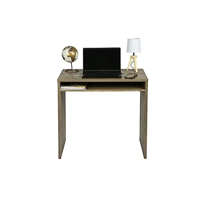 Imagen de Iris Ohyama, Escritorio con módulo de almacenamiento estantería/Escritorio ordenador/Escritorio madera, Diseño,Robusto, Oficina, Casa Desk WDK 800 Marrón ceniza, W 80 x D 50 H 75 cm