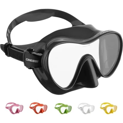 Imagen de CRESSI F1 Mask Silver Máscara Monocristal Tecnologia Frameless para Buceo y Snorkel, Plata, Talla Única, Unisex