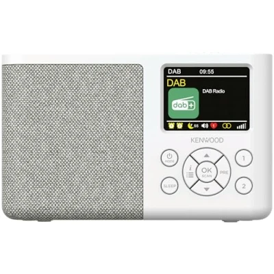 Imagen de Kenwood CR M33DAB W Radio portátil Dab+ con Bluetooth, batería de Iones Litio integrada y Pantalla a Color 6,1 cm, Puerto Carga USB C, Salida Auriculares (estéreo), Blanco