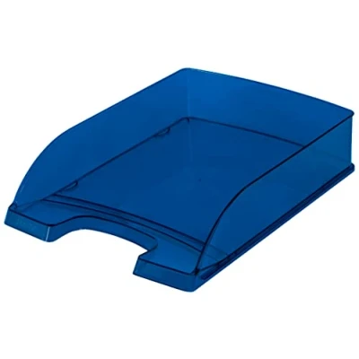 Imagen de Leitz Plus Bandeja para Correo, poliestireno, 100% reciclable, A4, Capacidad de 600 Hojas, Azul Oscuro translúcido