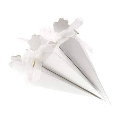 Imagen de JZK 50 x Blanco cajas de regalo para arroz bombones caramelos detalle pequeñas recuerdo Invitados boda cumpleaños navidad fiesta decoración