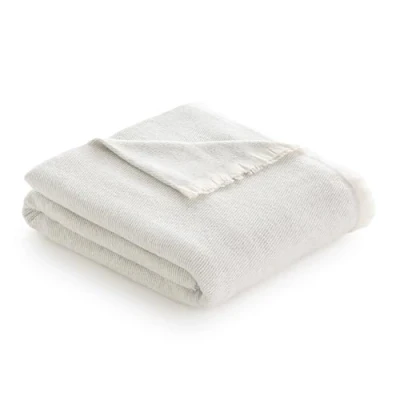Imagen de Todocama Manta de Algodón Extrasuave con Diseño Rayas, Colcha Multiusos Four Seasons para Sofá, Cama, Funda Decorativa y Fular, (Gris Claro, 180x240cm).