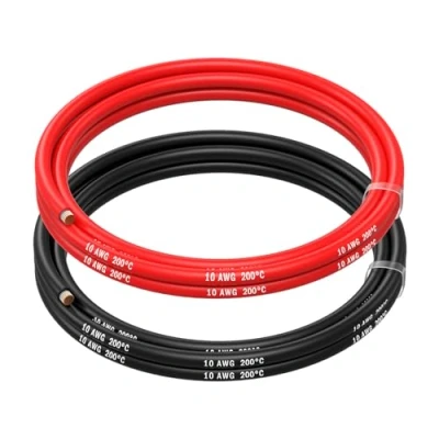 Imagen de MMOBIEL 10 AWG Cable Eléctrico de Silicona Gauge (5,26mm²) Cobre Estañado 2 Cables Separados Rojo y Negro Cada Uno 1,5 m para Drones, Impresoras 3D, Baterías, Altavoz, Tiras Led