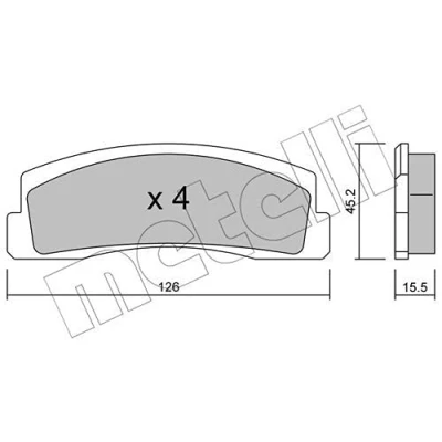 Imagen de METELLI 22 0046 0 Juego de pastillas freno excl. contacto avisador desgaste LADA: Niva
