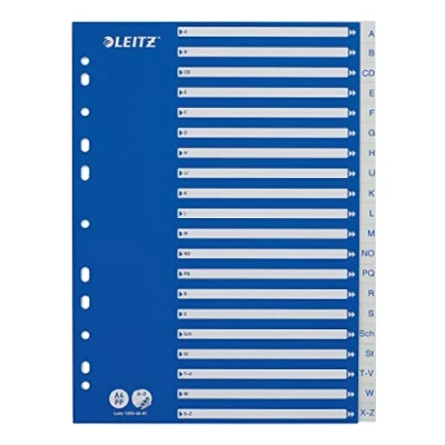 Imagen de Leitz 12536001 Separadores de índice (A4, 21 divisores A Z), color blanco y azul