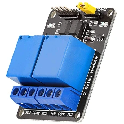 Imagen de AZDelivery 2 Canales Modulo Rele 5V con Optoacoplador Low Level Trigger Compatible Arduino E Book Incluido!