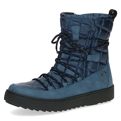 Imagen de CAPRICE 9 26215 41, Botines planos con cordones forro cálido para Mujer, Azul (Ocean Comb), 42 EU