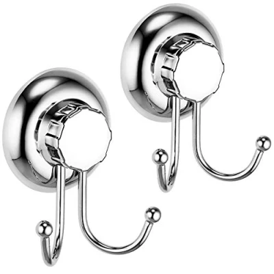 Imagen de MaxHold Sistema de Vacío Doble Ganchos para colgadores No perforar Acero inoxidable Nunca Moho Almacenamiento La Cocina &amp; Baño Dos Piezas Toalleros Gancho
