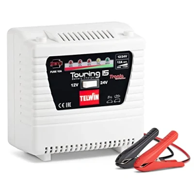 Imagen de Telwin 807592 Touring 15 Cargador de batería con control electrónico, 230V, 12V/24V