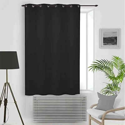 Imagen de Soleil d&#039;ocre Cortina con Ojales Eclipse, Blackout, Negro, 135 x 180 cm