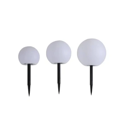 Imagen de Lámparas LED solares Lago de Lindby, juego 3, globos, pincho suelo, blanco