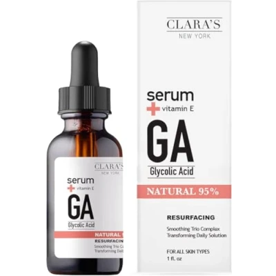 Imagen de Clara&#039;s New York Resurfacing Glycolic Acid Facial Serum, Glowing and Radiant Skin, For All Skin Types, 30ml