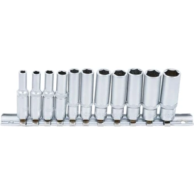 Imagen de BGS 2429 Juego de llaves vaso hexagonal, largas entrada 6,3 mm (1/4&quot;) medidas en pulgadas 11 piezas
