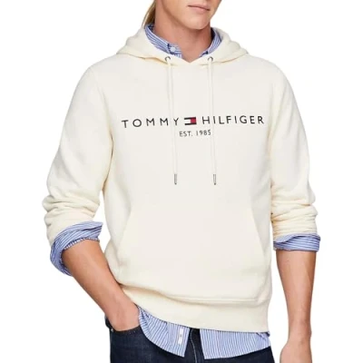 Imagen de Tommy Hilfiger Sudadera Hombre Logo con Capucha, Blanco (Calico), S