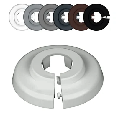 Imagen de FUX 6 Rosetas para tuberias de calefaccion radiator, 12mm 35mm, Blanco Gris Marron Negro, embellecedor, rosetones tubos, cubre tubos radiador (22mm, Luminoso 7035)
