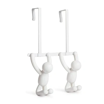 Imagen de Umbra Perchero Buddy Door 1004260 660 con doble gancho, plástico, blanco, 21,6 x 30,5 10,8 cm