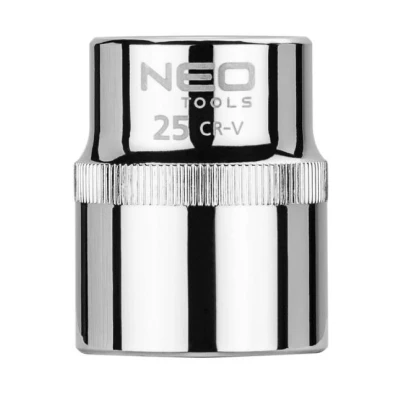 Imagen de NEO TOOLS 08 025 Piezas insertables de llave cubo 1/2 3124 25 mm Acero cromo vanadio SuperLock