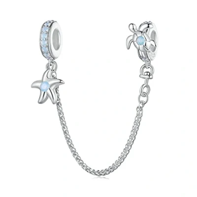 Imagen de Abalorio de cadena seguridad Plata ley 925 con tapón oso para pulsera Pandora,