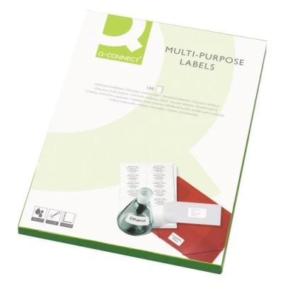 Imagen de Q Connect Multi Purpose Label Paquete de 8 x 100 etiquetas multiuso, blanco